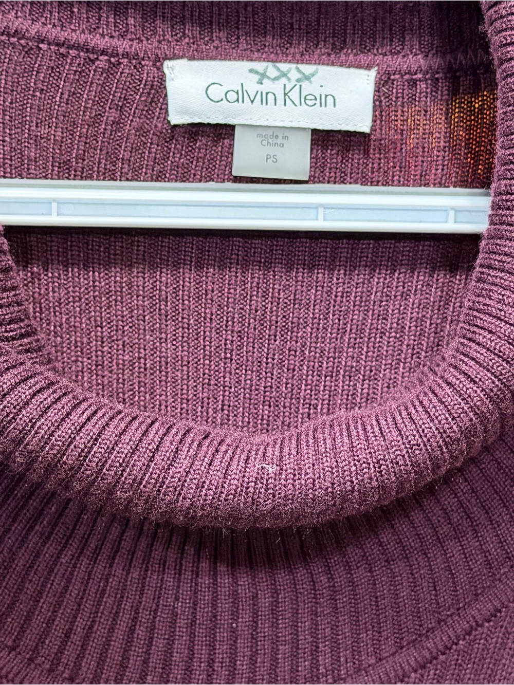 Calvin Klein Plum Cowl-Neck Long-Sleeve Knit Dress - Picture 5 of 9